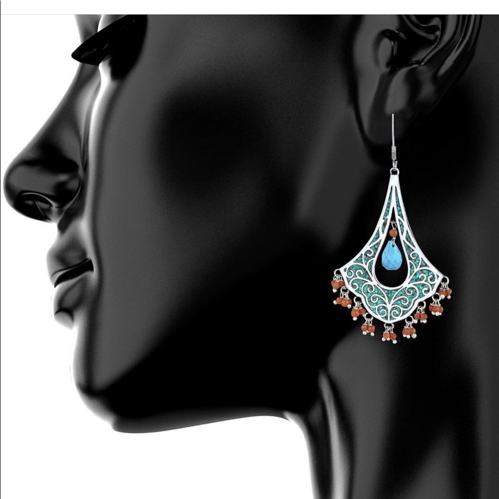 Pure 92.5 Silver Ethnic Handcrafted Earrings